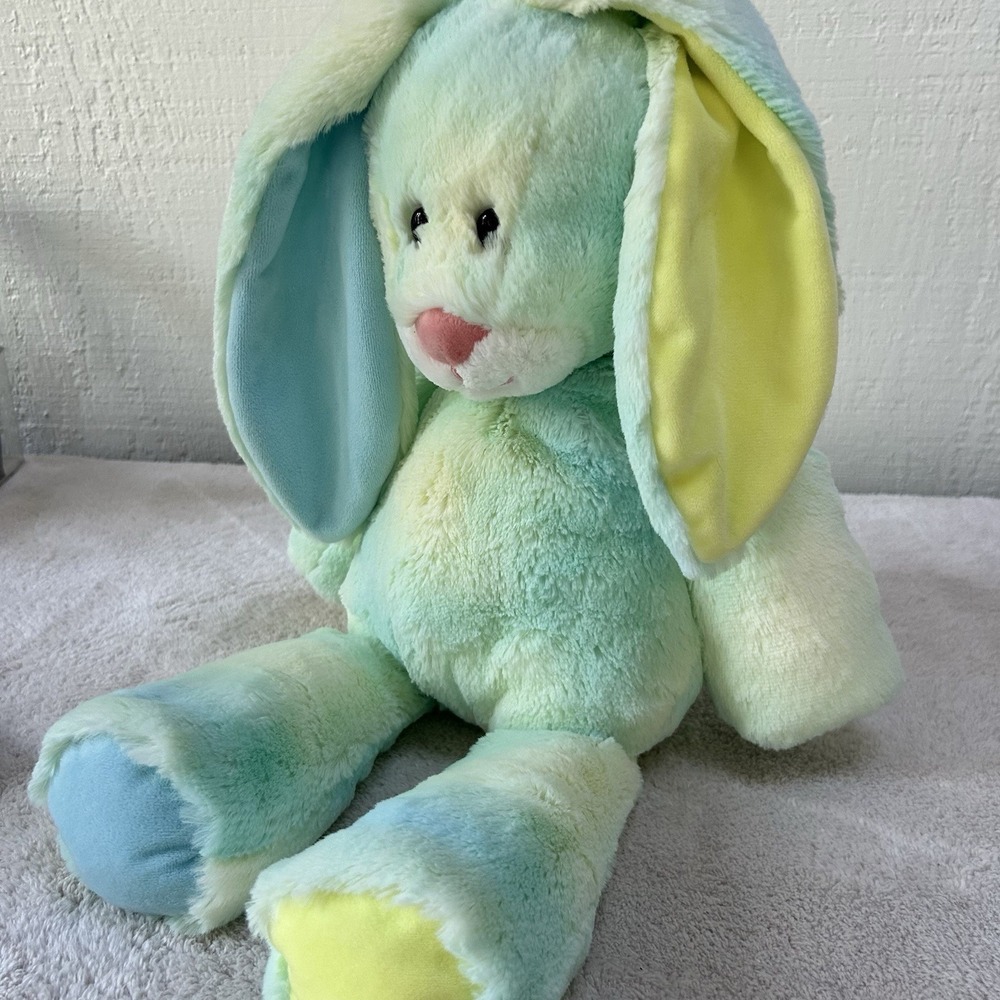 Mary Meyer Marshmallow Teal Jellybean Tie Dye 20" Bunny Rabbit Floppy Plush NWOT - Picture 8 of 8